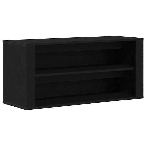 vidaXL Shoe Bench Black Oak 39.4"x 13.8"x 17.7" Engineered Wood