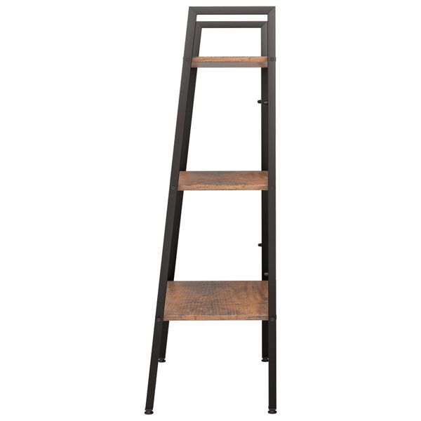 vidaXL Standing Shelf Dark brown and black Engineered wood, steel Medium