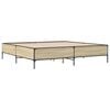 vidaXL Bed Frame Sonoma Oak Engineered Wood and Metal Super King Modern
