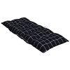 vidaXL Highback Chair Cushion Set of 4 Black with check pattern