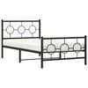 vidaXL Bed Frame Black Powder-Coated Steel 77.2 in x 39.4 in x 35.8 in