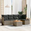 vidaXL Garden Sofa Set Grey PE Rattan 6 Piece Set Modular