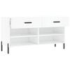vidaXL Shoe Bench High gloss white Engineered wood Medium Shoe Bench