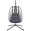 vidaXL Hanging Egg Chair Anthracite and Black Steel, Polypropylene Large