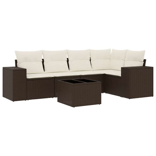 vidaXL Garden Sofa Set Brown PE rattan Large Modular Garden Sofa Set