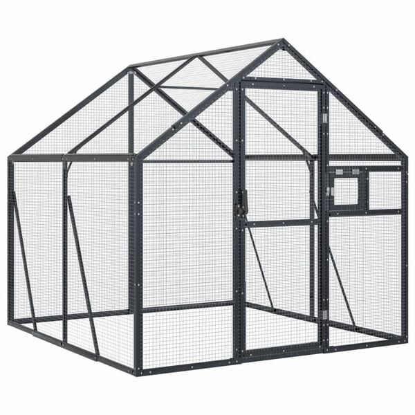 vidaXL Aviary Anthracite Aluminum 70.5x78.7x72.8 in Durable Aviary