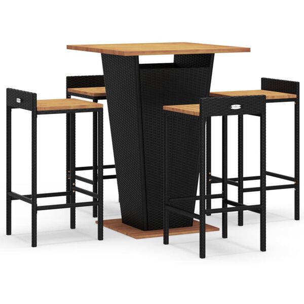 vidaXL Garden Bar Set Black