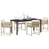 vidaXL Garden Dining Set 5 pcs Beige Poly Rattan