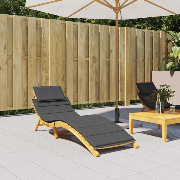 vidaXL Sun Lounger Cushion Melange Anthracite 100% polyester