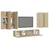 vidaXL TV Cabinet Set Set of 6 Sonoma Oak Engineered Wood Medium