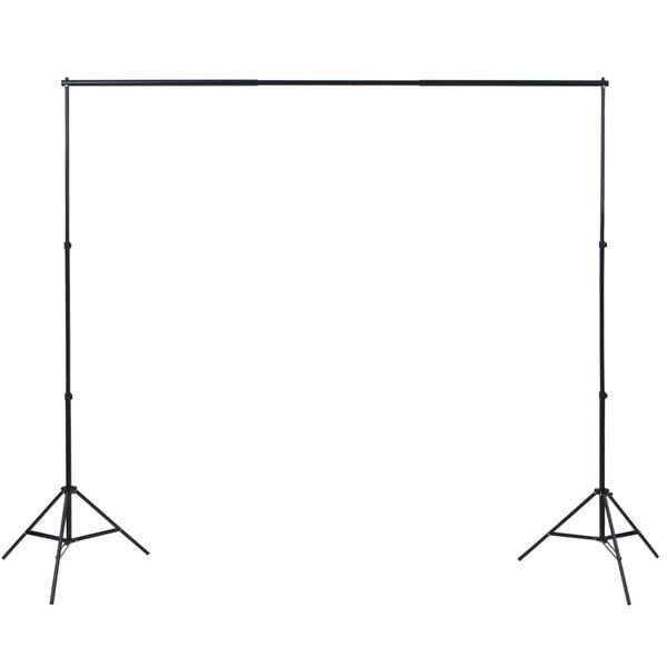 vidaXL Photo Studio Kit 3 Cotton Backdrops Adjustable Frame 10x10 ft