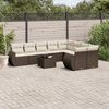 vidaXL Garden Sofa Set Brown, Cream White