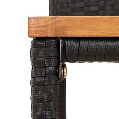 vidaXL 5 Piece Patio Bar Set Black Poly Rattan&Solid Wood Acacia