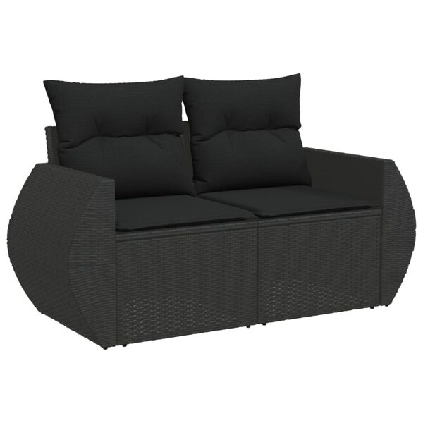 vidaXL Garden Sofa Set Black