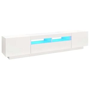 vidaXL Large Modern White TV Cabinet Engineered Wood Big TV Cabinet