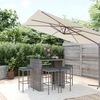 vidaXL Garden Bar Set Grey PE rattan 7 Piece Set Footrest