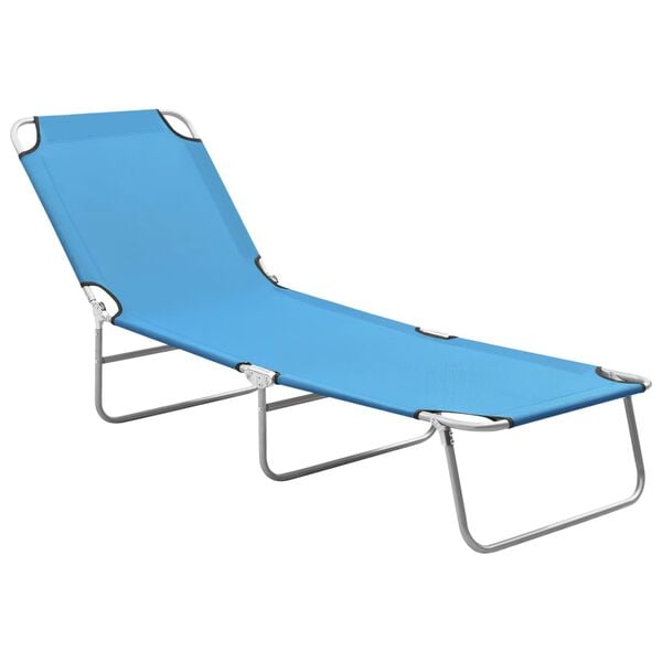 vidaXL Sun Lounger Turquoise Blue Oxford fabric, Powder-coated steel