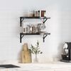 vidaXL Wall Shelf Black Stainless Steel with a black coating Medium