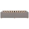 vidaXL Bed Frame Taupe Polyester, Plywood, Engineered wood Twin