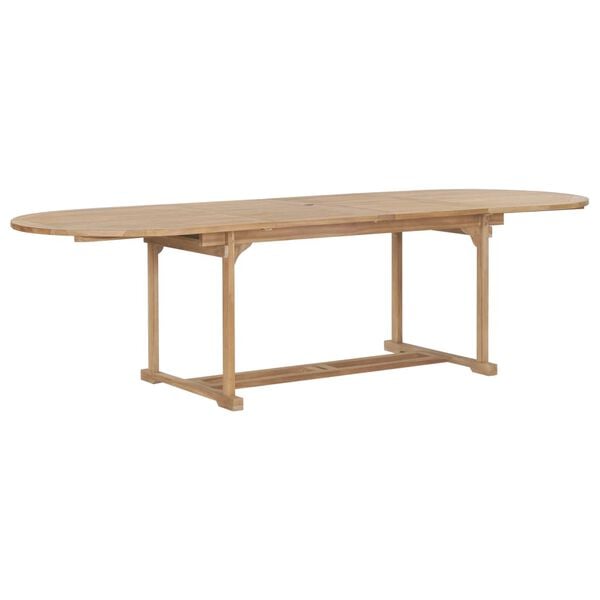 vidaXL Garden Table Natural Teak Solid Teak Wood 71-110 in Extendable