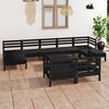vidaXL Garden Lounge Set Black Solid Pine Wood Modular Garden Lounge Set