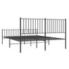 vidaXL Bed Frame Black Powder-Coated Steel King Size Classic/Traditional