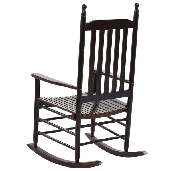vidaXL Rocking Chair Brown Poplar hardwood Standard Durable