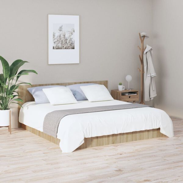 vidaXL Bed Headboard Sonoma oak Engineered wood 78.7 x 0.6 x 31.5 in