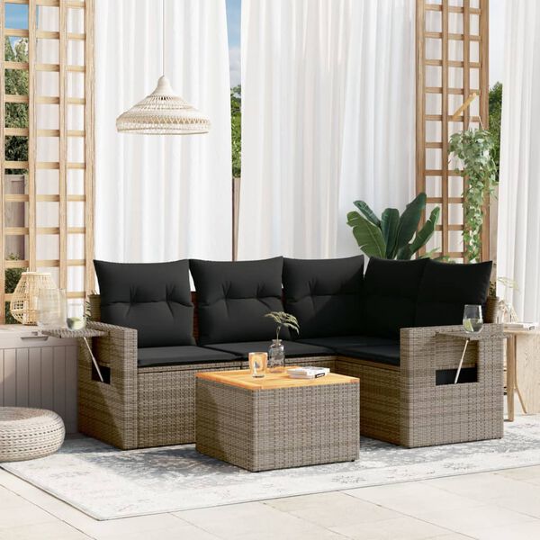 vidaXL Garden Sofa Set Grey