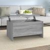 vidaXL Coffee Table Grey Sonoma Engineered wood Adjustable Armrests
