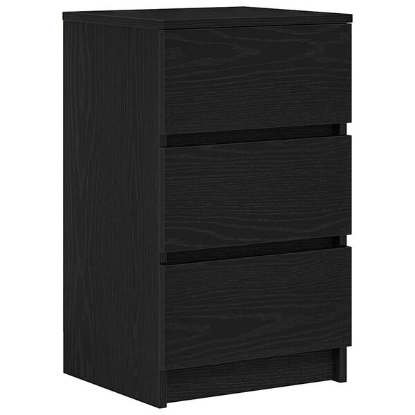 vidaXL Bedside Cabinet Black Engineered wood 15.4x13.8x25.6 in