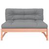 vidaXL Middle Sofa Grey wooden structure with grey cushions