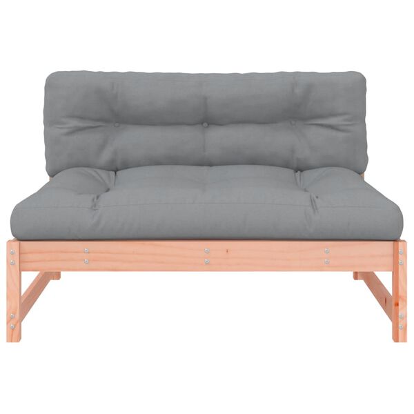 vidaXL Middle Sofa Grey wooden structure with grey cushions