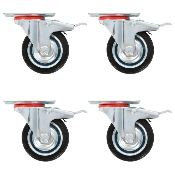 vidaXL Swivel Casters with Double Brakes 4 pcs 2.95 "