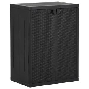 vidaXL Garden Cabinet Black 100% Polypropylene Medium Durable