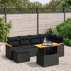 vidaXL Garden Sofa Set Black PE Rattan Large Adjustable Feet