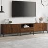 vidaXL TV Cabinet Brown Oak Engineered Wood, Metal 78.7 x 9.8 x 17.3 in