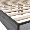 vidaXL Bed Frame Gray sonoma Engineered wood, metal, plywood Double