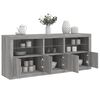 vidaXL Sideboard Grey sonoma Engineered wood, Glass 63.8 x 14.6 x 26.4 in