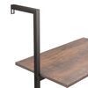 vidaXL Leaning Shelf Dark Brown and Black Engineered Wood, Steel Medium
