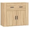 vidaXL Sideboard Set of 3 Sonoma Oak Engineered Wood Large Sideboard