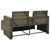 vidaXL Garden Lounge Set Grey PE rattan 3 Piece Set Adjustable Footrests