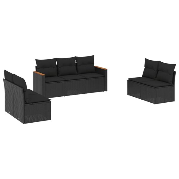 vidaXL Garden Sofa Set Black