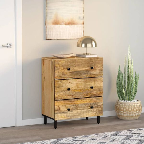 vidaXL Side Cabinet Natural wood Solid mango wood, engineered wood, iron