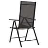 vidaXL Garden Chair Set of 6 Black Aluminum Standard Foldable