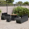 vidaXL Garden Sofa Set Height-Adjustable 8 pcs Black Poly Rattan