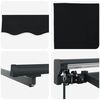 vidaXL Retractable Awning Black 177.17 x 118.11 in Polyester and Metal