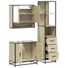 vidaXL Bathroom Furniture Set Sonoma oak Engineered wood, metal Medium