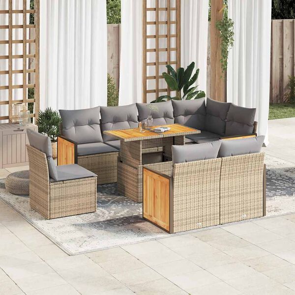 vidaXL Garden Sofa Set Beige