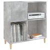 vidaXL Record Cabinet Concrete Grey Engineered Wood Medium
